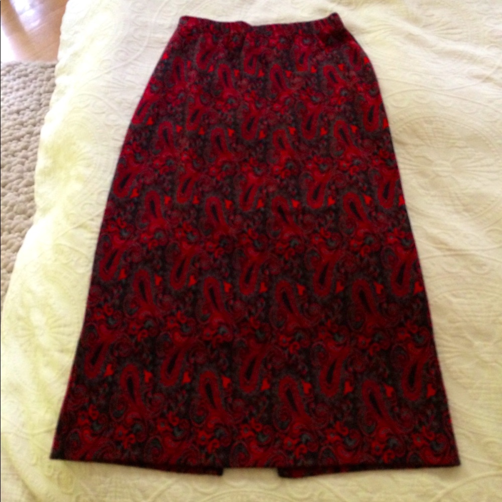 Red paisley skirt